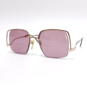 Vintage Tura Model 420‎ Gold Half-Rim Metal Eyeglass Frames Only 5.5 140 Retro